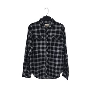 Tobacco Motorwear Flannel in Empire Men's Large Black White Plaid